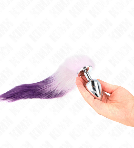 KINK - PLUG ANAL TAILLE L 10 X 4 CM AVEC QUEUE SYNTHÉTIQUE 40 CM VIOLET by KINK PLEASURE PLUGS