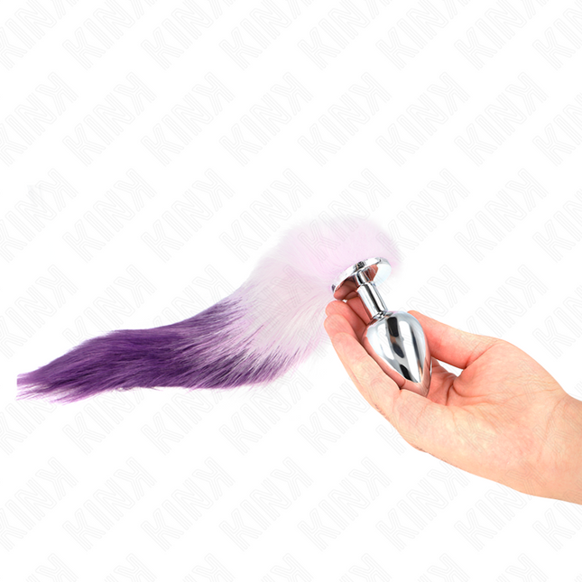 KINK - PLUG ANAL TAILLE L 10 X 4 CM AVEC QUEUE SYNTHÉTIQUE 40 CM VIOLET by KINK PLEASURE PLUGS