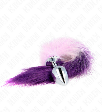 KINK - PLUG ANAL TAILLE L 10 X 4 CM AVEC QUEUE SYNTHÉTIQUE 40 CM VIOLET by KINK PLEASURE PLUGS