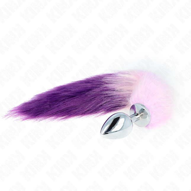 KINK - PLUG ANAL TAILLE L 10 X 4 CM AVEC QUEUE SYNTHÉTIQUE 40 CM VIOLET by KINK PLEASURE PLUGS