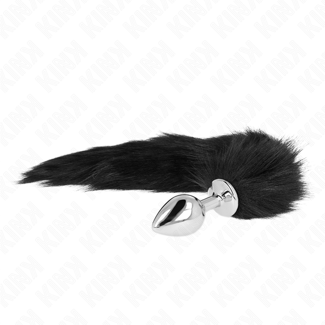 KINK - PLUG ANAL TAILLE M 8 X 3,5 CM AVEC QUEUE SYNTHÉTIQUE 40 CM NOIR by KINK PLEASURE PLUGS