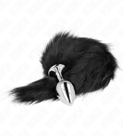 KINK - PLUG ANAL TAILLE M 8 X 3,5 CM AVEC QUEUE SYNTHÉTIQUE 40 CM NOIR by KINK PLEASURE PLUGS