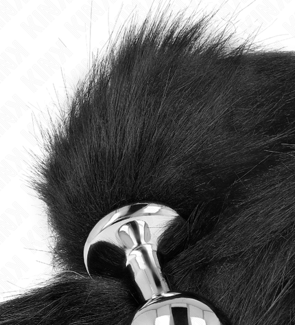 KINK - PLUG ANAL TAILLE M 8 X 3,5 CM AVEC QUEUE SYNTHÉTIQUE 40 CM NOIR by KINK PLEASURE PLUGS