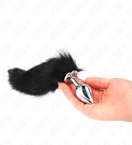 KINK - PLUG ANAL TAILLE M 8 X 3,5 CM AVEC QUEUE SYNTHÉTIQUE 40 CM NOIR by KINK PLEASURE PLUGS