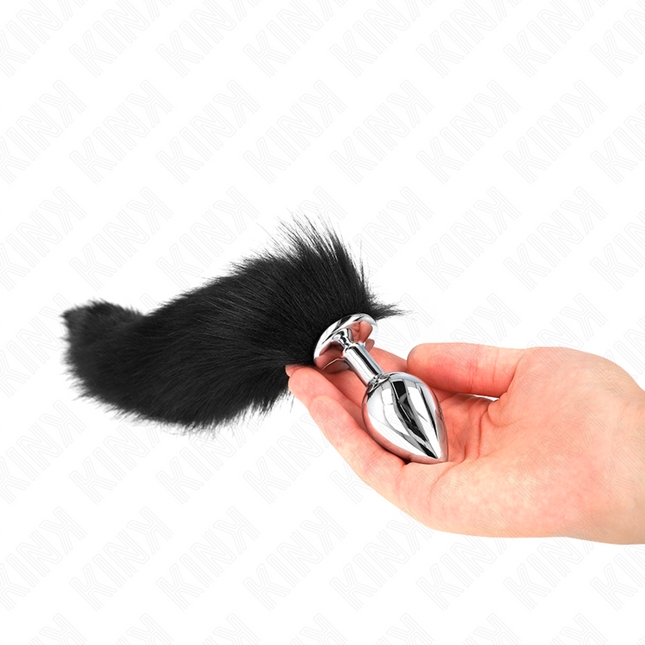 KINK - PLUG ANAL TAILLE M 8 X 3,5 CM AVEC QUEUE SYNTHÉTIQUE 40 CM NOIR by KINK PLEASURE PLUGS