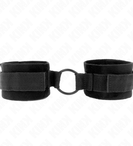 KINK - MANCHETTES DÉBUTANT FOURRURE 25 CM AVEC O-RING 4 CM NOIR AJUSTABLE 15-25 CM by KINK WRIST RESTRAINT