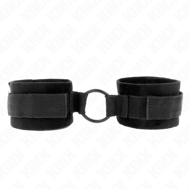 KINK - MANCHETTES DÉBUTANT FOURRURE 25 CM AVEC O-RING 4 CM NOIR AJUSTABLE 15-25 CM by KINK WRIST RESTRAINT