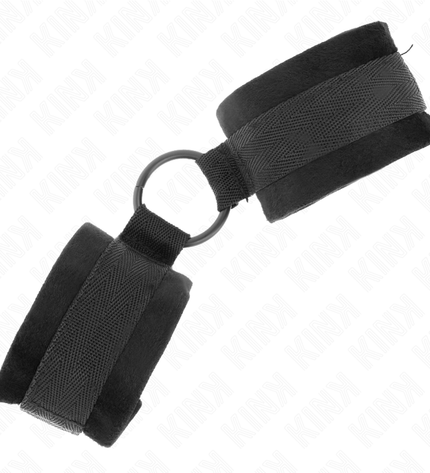KINK - MANCHETTES DÉBUTANT FOURRURE 25 CM AVEC O-RING 4 CM NOIR AJUSTABLE 15-25 CM by KINK WRIST RESTRAINT