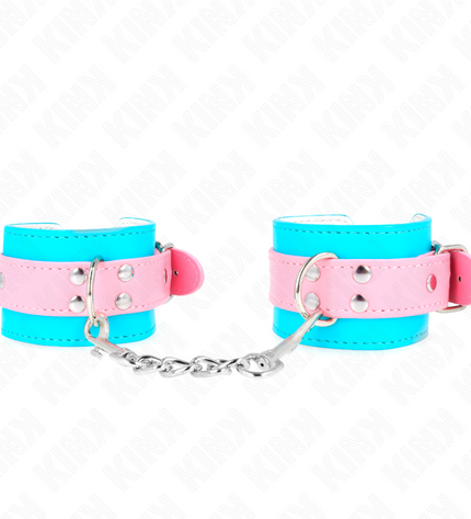 KINK - MIGNONS ATTENTES-POIGNETS BLEU/ROSE AJUSTABLES 16-28 CM X 5 CM by KINK WRIST RESTRAINT