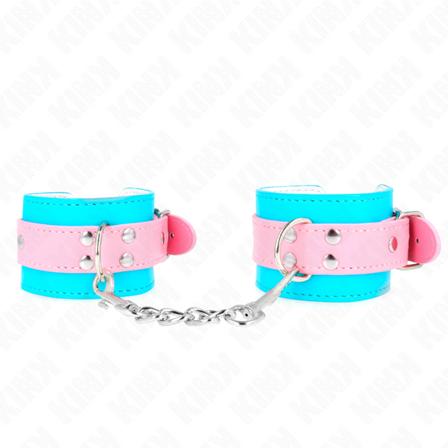 KINK - MIGNONS ATTENTES-POIGNETS BLEU/ROSE AJUSTABLES 16-28 CM X 5 CM by KINK WRIST RESTRAINT