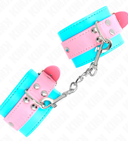 KINK - MIGNONS ATTENTES-POIGNETS BLEU/ROSE AJUSTABLES 16-28 CM X 5 CM by KINK WRIST RESTRAINT