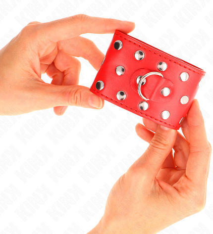 KINK - APPAREILS DE RETENUE POIGNETS AVEC FERMETURE PRESSION PLEINE DE RIVETS ROUGE AJUSTABLE 19-24 CM X 5,5 CM by KINK WRIST RESTRAINT