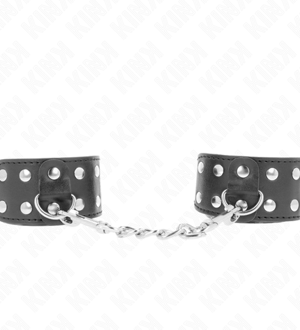 KINK - BRACELETS AVEC DOUBLE LIGNE DE CLOUS RÉGLABLES NOIR by KINK WRIST RESTRAINT