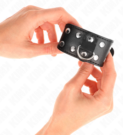KINK - BRACELETS AVEC DOUBLE LIGNE DE CLOUS RÉGLABLES NOIR by KINK WRIST RESTRAINT