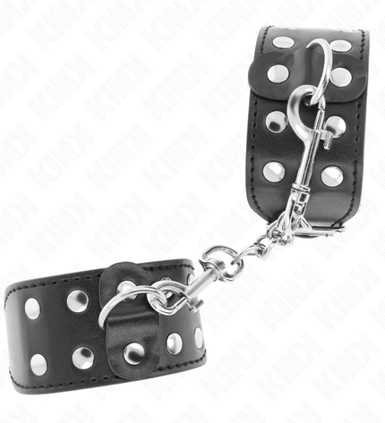 KINK - BRACELETS AVEC DOUBLE LIGNE DE CLOUS RÉGLABLES NOIR by KINK WRIST RESTRAINT