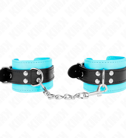 KINK - APPAREILS-POIGNETS À CROCHET DOUBLÉS DE FOURRURE BLEU AJUSTABLES 20-28 CM X 5,5 CM by KINK WRIST RESTRAINT