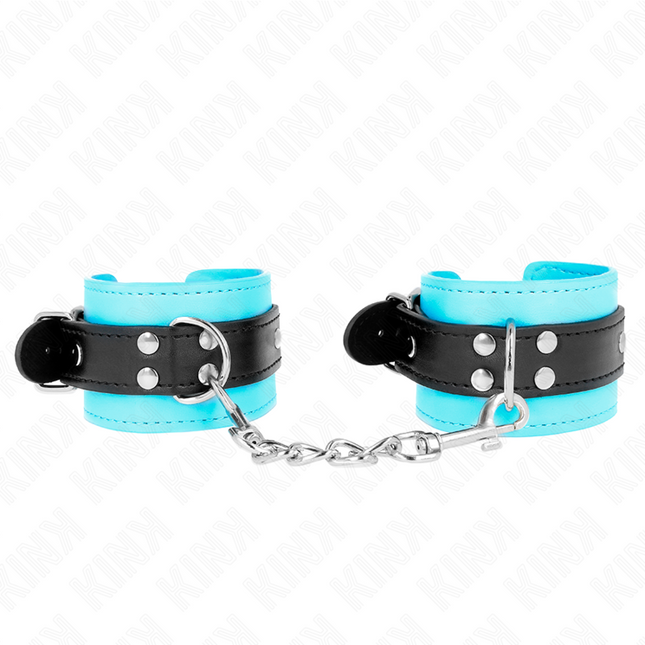 KINK - APPAREILS-POIGNETS À CROCHET DOUBLÉS DE FOURRURE BLEU AJUSTABLES 20-28 CM X 5,5 CM by KINK WRIST RESTRAINT