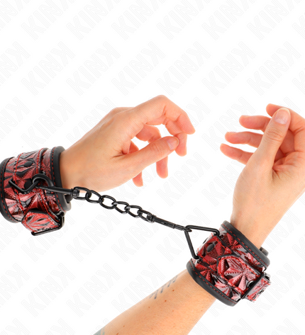 KINK - APPUI-POIGNETS MOTIF DIAMANT ROUGE FONCÉ RÉGLABLE 17-26 CM X 5,5 CM by KINK WRIST RESTRAINT