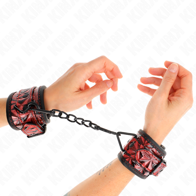 KINK - APPUI-POIGNETS MOTIF DIAMANT ROUGE FONCÉ RÉGLABLE 17-26 CM X 5,5 CM by KINK WRIST RESTRAINT