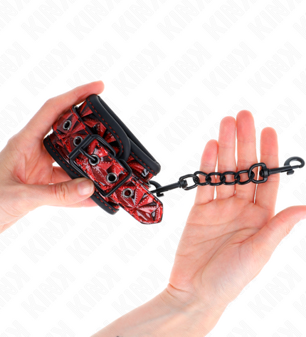 KINK - APPUI-POIGNETS MOTIF DIAMANT ROUGE FONCÉ RÉGLABLE 17-26 CM X 5,5 CM by KINK WRIST RESTRAINT