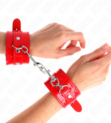 KINK - MANCHETTES BRILLANTES ROUGE AJUSTABLES 23-33 CM by KINK WRIST RESTRAINT