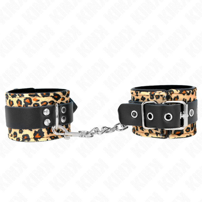 KINK - RETENUE-POIGNET EN CUIR VRAI LÉOPARD RÉGLABLE 18-29 CM X 5,5 CM by KINK WRIST RESTRAINT