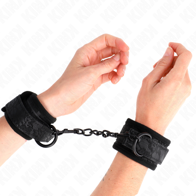 KINK - POIGNETS RECOUVERTS DE DENTELLE FONCÉE NÉOPRÈNE AJUSTABLE NOIR 20-29 CM X 5 CM by KINK WRIST RESTRAINT