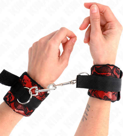 KINK - RETENUES POIGNETS SCANDAL ROUGE-NOIR by KINK WRIST RESTRAINT