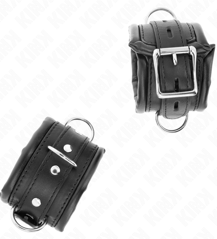 KINK - APPUI-POIGNETS LOURDS DOUBLÉS DE FOURRURE NOIRE RÉGLABLES 20-30 CM X 6 CM by KINK WRIST RESTRAINT