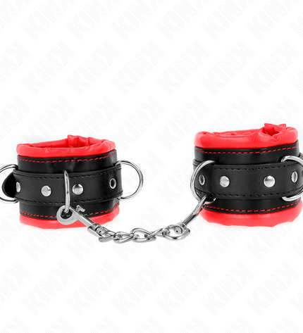 KINK - APPUI-POIGNETS LOURDS DOUBLÉS DE FOURRURE ROUGE AJUSTABLES 20-30 CM X 6 CM by KINK WRIST RESTRAINT
