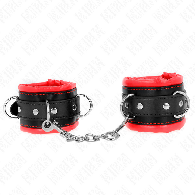 KINK - APPUI-POIGNETS LOURDS DOUBLÉS DE FOURRURE ROUGE AJUSTABLES 20-30 CM X 6 CM by KINK WRIST RESTRAINT