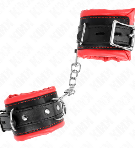KINK - APPUI-POIGNETS LOURDS DOUBLÉS DE FOURRURE ROUGE AJUSTABLES 20-30 CM X 6 CM by KINK WRIST RESTRAINT