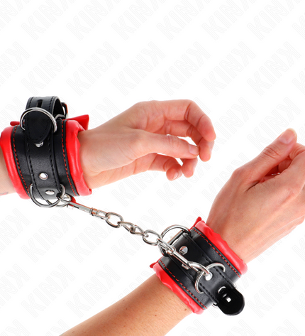 KINK - APPUI-POIGNETS LOURDS DOUBLÉS DE FOURRURE ROUGE AJUSTABLES 20-30 CM X 6 CM by KINK WRIST RESTRAINT