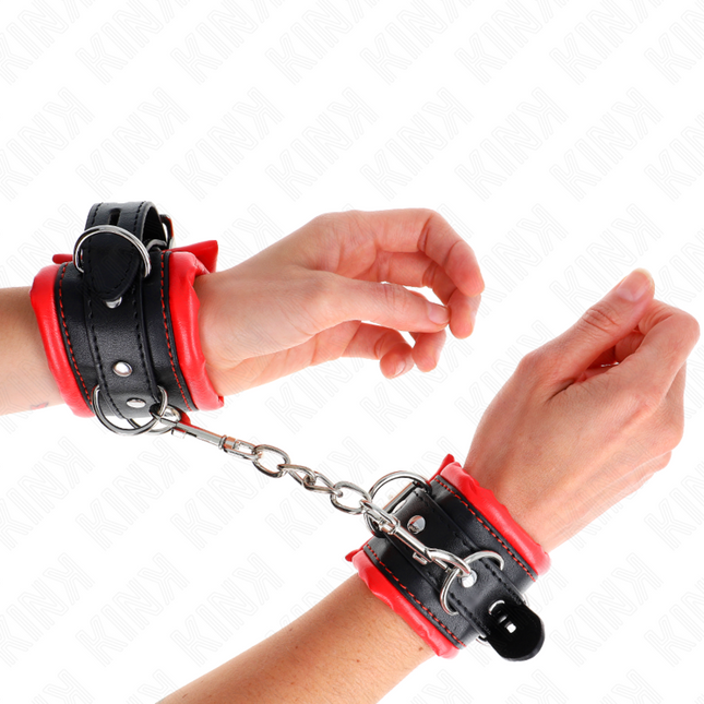 KINK - APPUI-POIGNETS LOURDS DOUBLÉS DE FOURRURE ROUGE AJUSTABLES 20-30 CM X 6 CM by KINK WRIST RESTRAINT