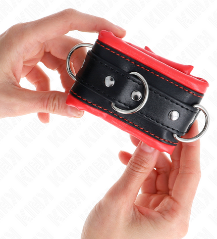 KINK - APPUI-POIGNETS LOURDS DOUBLÉS DE FOURRURE ROUGE AJUSTABLES 20-30 CM X 6 CM by KINK WRIST RESTRAINT