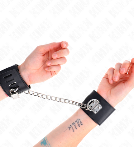 KINK - APPUI-POIGNETS FIXES AVEC CHAÎNE 30 CM ET FERMETURE PAR CADENAS NOIR RÉGLABLE 16-23 CM X 5,5 CM by KINK WRIST RESTRAINT