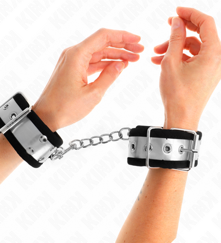 KINK - APPUI-POIGNETS FINS NOIR / ARGENT 30 X 4 CM by KINK WRIST RESTRAINT