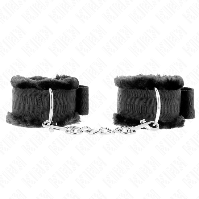KINK - APPUI-POIGNETS DOUBLÉS DE FOURRURE NOIR AJUSTABLE 17-31 CM X 7 CM by KINK WRIST RESTRAINT
