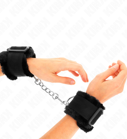 KINK - APPUI-POIGNETS DOUBLÉS DE FOURRURE NOIR AJUSTABLE 17-31 CM X 7 CM by KINK WRIST RESTRAINT
