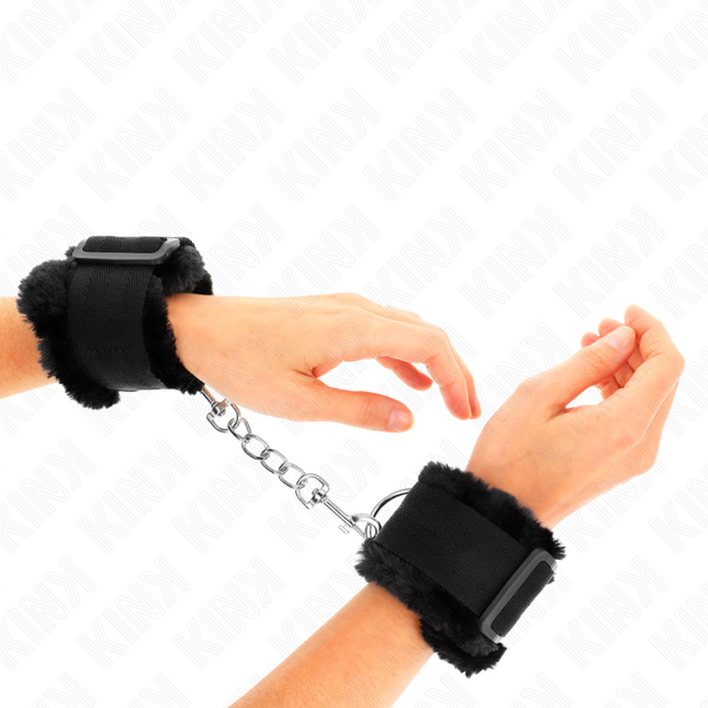 KINK - APPUI-POIGNETS DOUBLÉS DE FOURRURE NOIR AJUSTABLE 17-31 CM X 7 CM by KINK WRIST RESTRAINT