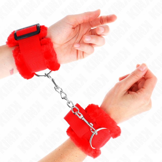 KINK - APPUI-POIGNETS DOUBLÉS DE FOURRURE ROUGE AJUSTABLE 17-31 CM X 7 CM by KINK WRIST RESTRAINT