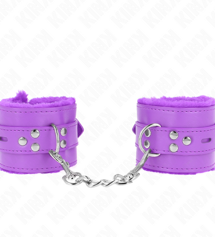KINK - APPUI-POIGNETS DOUBLÉS DE FOURRURE AVEC TROUS CARRÉS VIOLET ET CEINTURE VIOLET RÉGLABLE 17-29 CM X 6 CM by KINK WRIST RESTRAINT