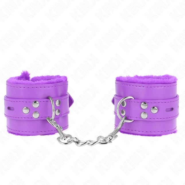 KINK - APPUI-POIGNETS DOUBLÉS DE FOURRURE AVEC TROUS CARRÉS VIOLET ET CEINTURE VIOLET RÉGLABLE 17-29 CM X 6 CM by KINK WRIST RESTRAINT