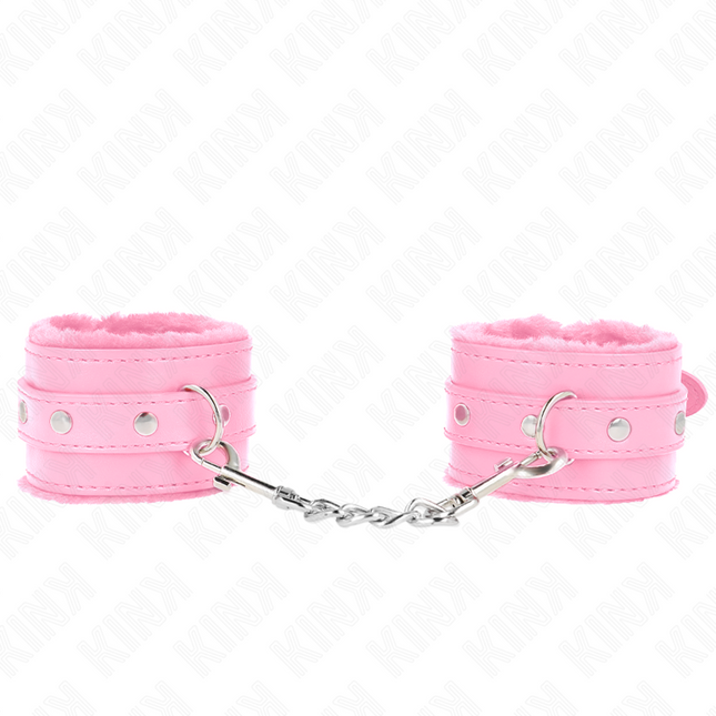 KINK - APPUI-POIGNETS DOUBLÉS DE FOURRURE PREMIUM ROSE AVEC CEINTURE ROSE RÉGLABLE 17-29 CM X 6 CM by KINK WRIST RESTRAINT