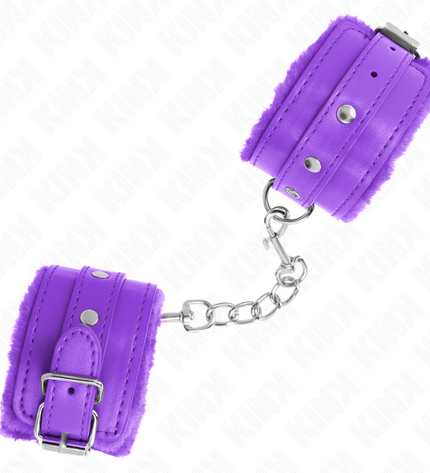 KINK - APPUI-POIGNETS DOUBLÉS DE FOURRURE PREMIUM VIOLET AVEC CEINTURE VIOLET AJUSTABLE 17-29 CM X 6 CM by KINK WRIST RESTRAINT
