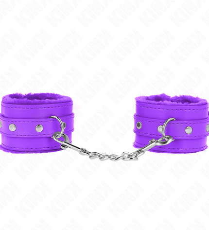 KINK - APPUI-POIGNETS DOUBLÉS DE FOURRURE PREMIUM VIOLET AVEC CEINTURE VIOLET AJUSTABLE 17-29 CM X 6 CM by KINK WRIST RESTRAINT