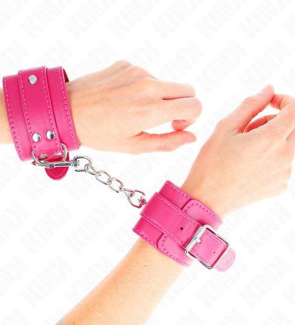 KINK - APPUI-POIGNETS ROSE FRAMBOISE AVEC DOUBLURE ROSE FRAMBOISE RÉGLABLE 20-28 CM X 5,5 CM by KINK WRIST RESTRAINT
