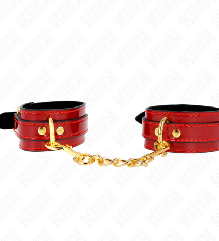 KINK - POIGNETS JOANNA ANGEL ROUGE AJUSTABLES AVEC CHAÎNE OR 16,5-26 CM X 4 CM by KINK WRIST RESTRAINT