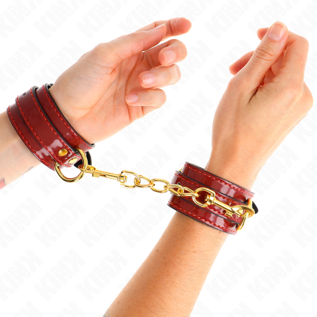 KINK - POIGNETS JOANNA ANGEL ROUGE AJUSTABLES AVEC CHAÎNE OR 16,5-26 CM X 4 CM by KINK WRIST RESTRAINT