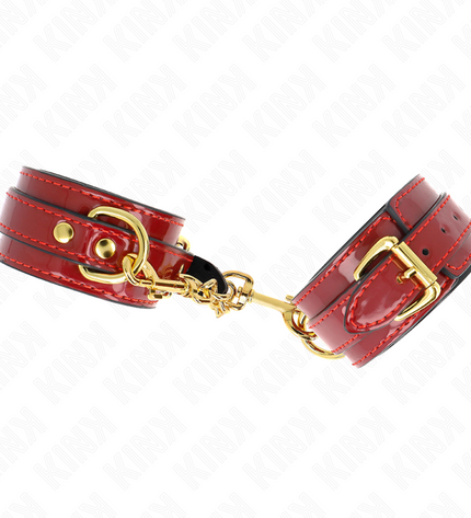 KINK - POIGNETS JOANNA ANGEL ROUGE AJUSTABLES AVEC CHAÎNE OR 16,5-26 CM X 4 CM by KINK WRIST RESTRAINT